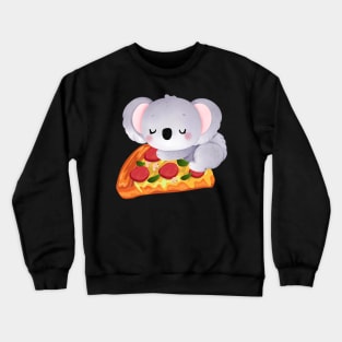 Cute Koala eats pizza perfect gift for pizza and koala lovers and pizza addicts Crewneck Sweatshirt